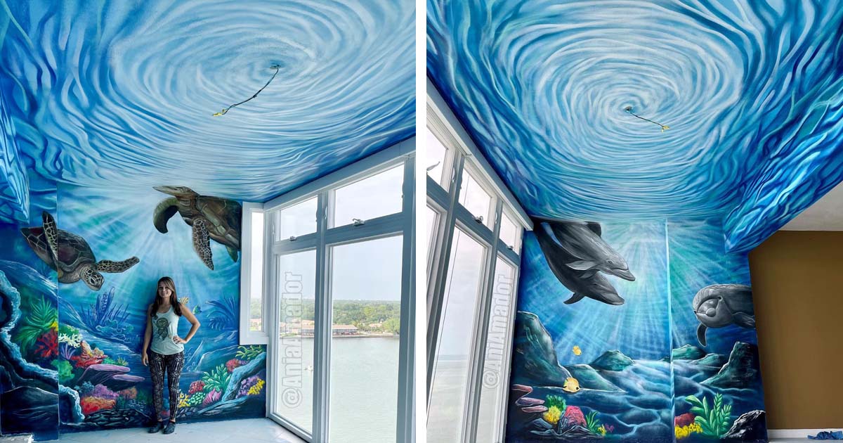 Immersive Ocean Mural Transports You Under the Sea When You Step ...