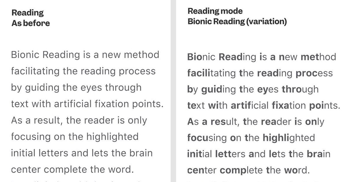 bionic reading research