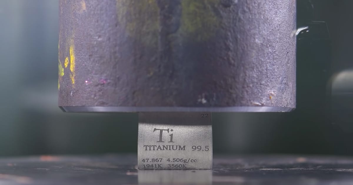 Watch This Hydraulic Press Crush 15 Different Metals To Discover Which